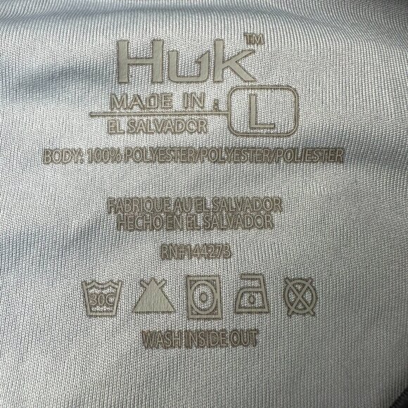 Huk Mens Salt Stripe Pursuit Performance Fishing Shirt, Size Large, Volcanic Ash - Picture 7 of 8